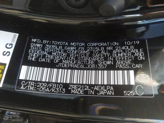 Photo 9 VIN: JTDEPRAE6LJ081357 - TOYOTA COROLLA LE 