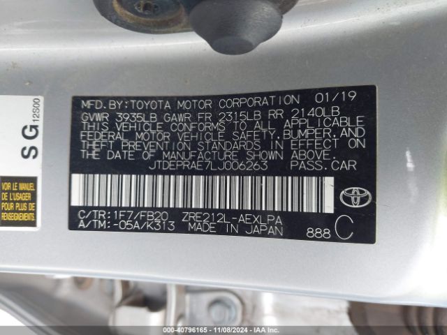 Photo 8 VIN: JTDEPRAE7LJ006263 - TOYOTA COROLLA 