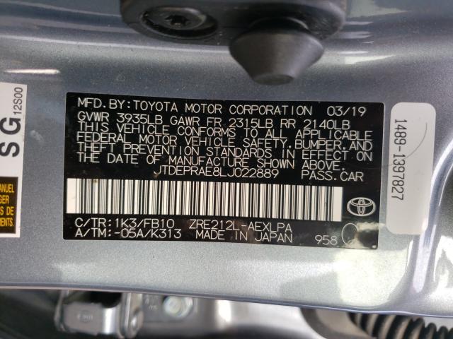 Photo 9 VIN: JTDEPRAE8LJ022889 - TOYOTA COROLLA LE 