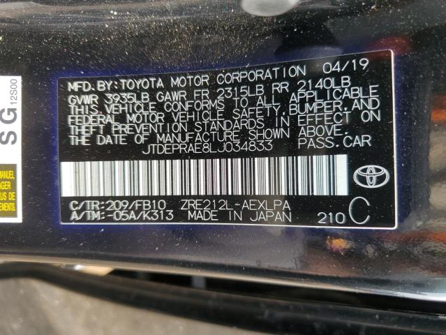 Photo 12 VIN: JTDEPRAE8LJ034833 - TOYOTA COROLLA 