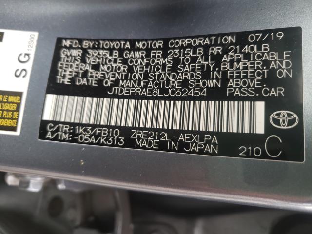 Photo 9 VIN: JTDEPRAE8LJ062454 - TOYOTA COROLLA LE 