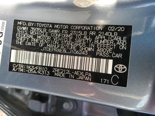 Photo 12 VIN: JTDEPRAE8LJ106243 - TOYOTA COROLLA LE 