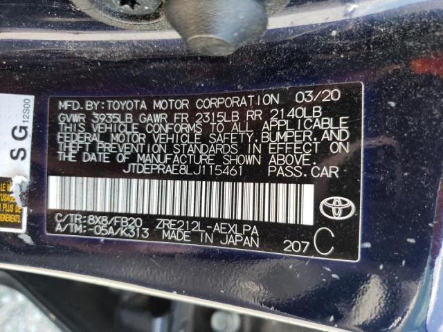 Photo 12 VIN: JTDEPRAE8LJ115461 - TOYOTA COROLLA LE 