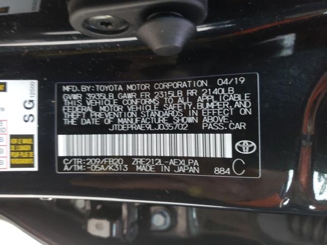 Photo 9 VIN: JTDEPRAE9LJ035702 - TOYOTA COROLLA LE 