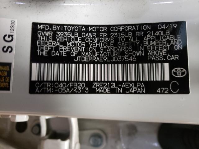 Photo 9 VIN: JTDEPRAE9LJ037546 - TOYOTA COROLLA LE 