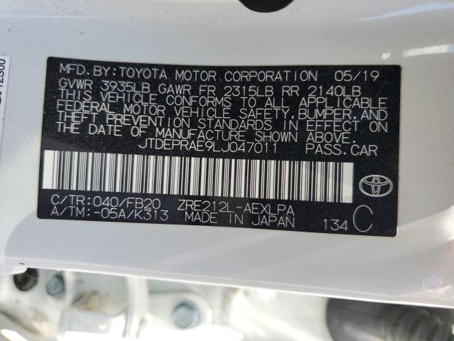 Photo 11 VIN: JTDEPRAE9LJ047011 - TOYOTA COROLLA LE 