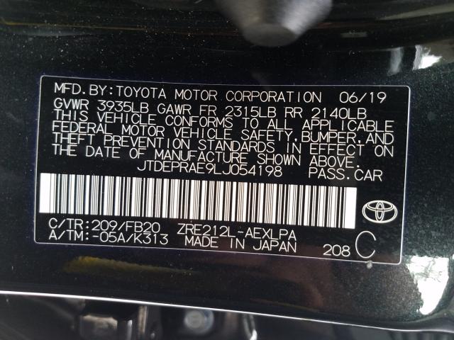 Photo 9 VIN: JTDEPRAE9LJ054198 - TOYOTA COROLLA LE 