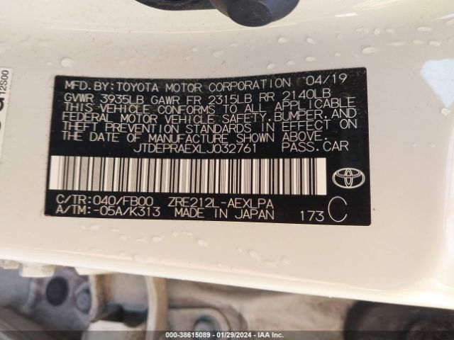 Photo 8 VIN: JTDEPRAEXLJ032761 - TOYOTA COROLLA 