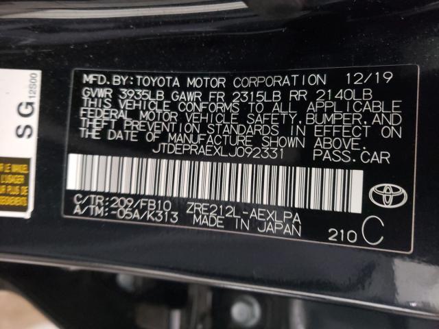 Photo 9 VIN: JTDEPRAEXLJ092331 - TOYOTA COROLLA LE 