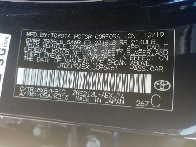 Photo 9 VIN: JTDEPRAEXLJ096461 - TOYOTA COROLLA LE 