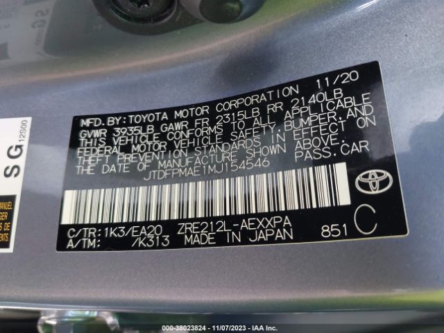 Photo 8 VIN: JTDFPMAE1MJ154546 - TOYOTA COROLLA 