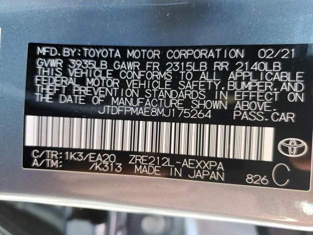 Photo 9 VIN: JTDFPMAE8MJ175264 - TOYOTA COROLLA XL 