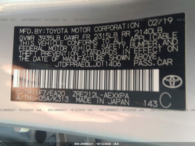 Photo 8 VIN: JTDFPRAE0LJ011406 - TOYOTA COROLLA 