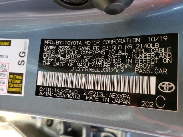 Photo 9 VIN: JTDFPRAE0LJ082069 - TOYOTA COROLLA XL 