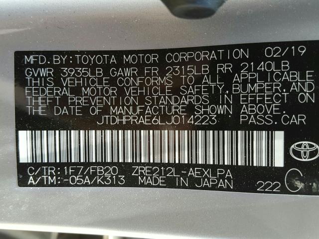 Photo 9 VIN: JTDHPRAE6LJ014223 - TOYOTA COROLLA LE 