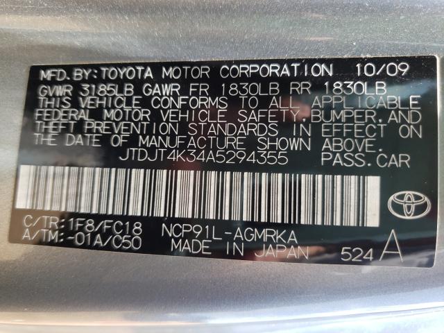 Photo 9 VIN: JTDJT4K34A5294355 - TOYOTA YARIS 