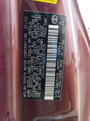 Photo 11 VIN: JTDJT4K34A5307525 - TOYOTA YARIS 