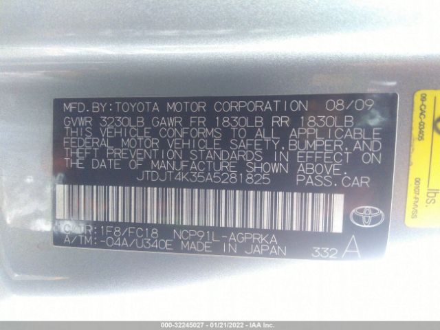 Photo 8 VIN: JTDJT4K35A5281825 - TOYOTA YARIS 