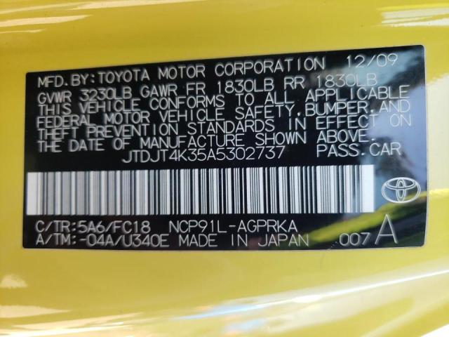 Photo 9 VIN: JTDJT4K35A5302737 - TOYOTA YARIS 