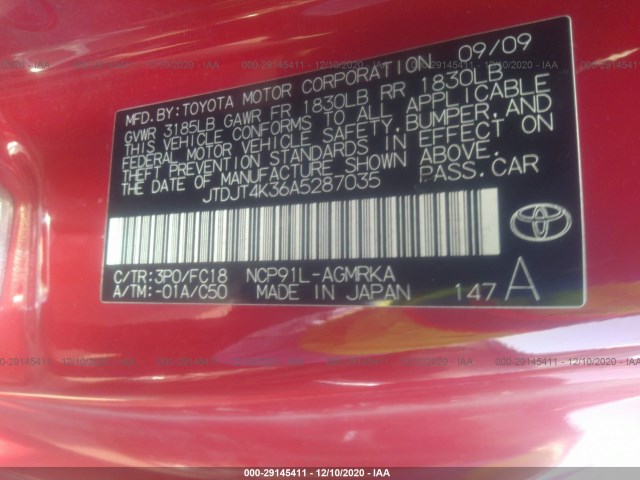 Photo 8 VIN: JTDJT4K36A5287035 - TOYOTA YARIS 