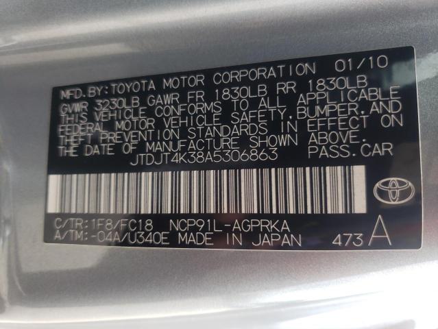 Photo 9 VIN: JTDJT4K38A5306863 - TOYOTA YARIS 