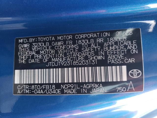 Photo 11 VIN: JTDJT923185203131 - TOYOTA YARIS 