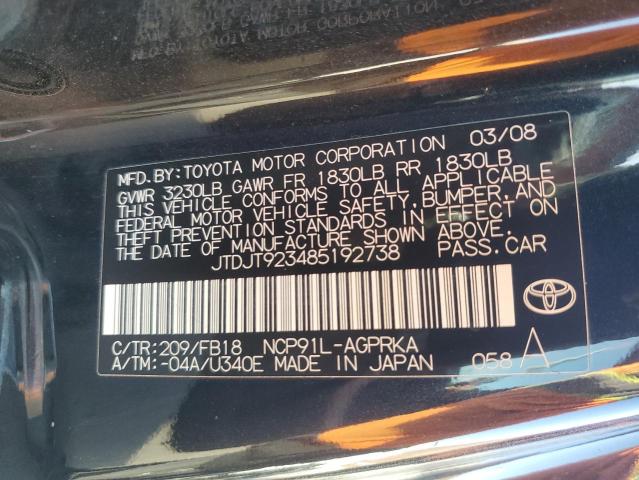 Photo 11 VIN: JTDJT923485192738 - TOYOTA YARIS 