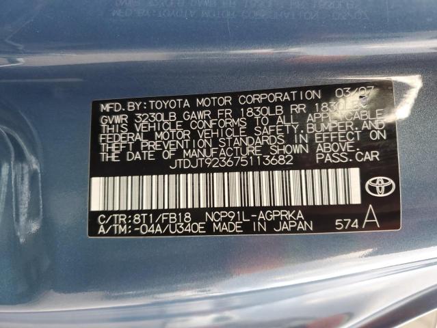 Photo 11 VIN: JTDJT923675113682 - TOYOTA YARIS 