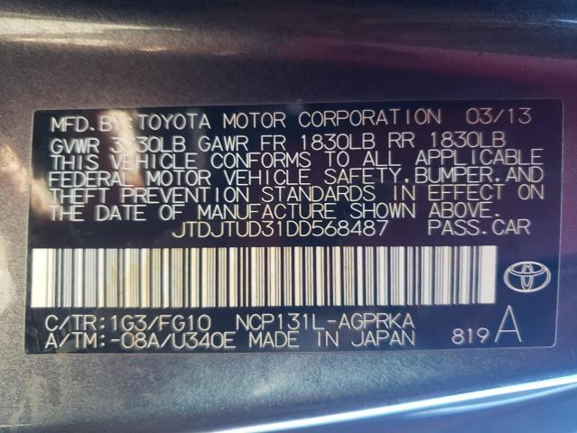 Photo 11 VIN: JTDJTUD31DD568487 - TOYOTA YARIS 