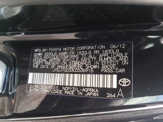 Photo 9 VIN: JTDJTUD33CD536915 - TOYOTA YARIS 