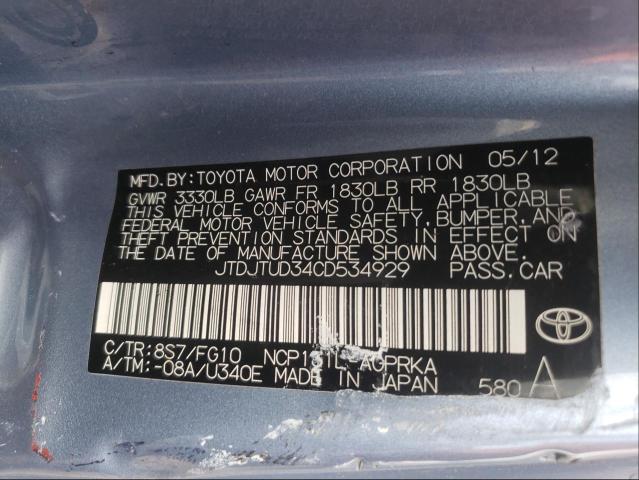 Photo 9 VIN: JTDJTUD34CD534929 - TOYOTA YARIS 