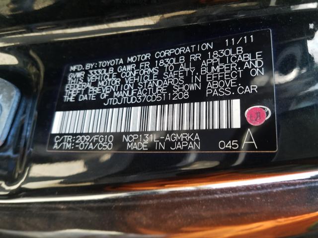 Photo 9 VIN: JTDJTUD37CD511208 - TOYOTA YARIS 