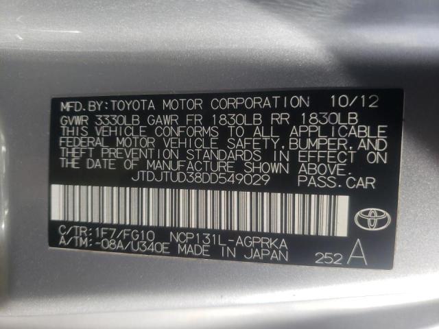 Photo 9 VIN: JTDJTUD38DD549029 - TOYOTA YARIS 