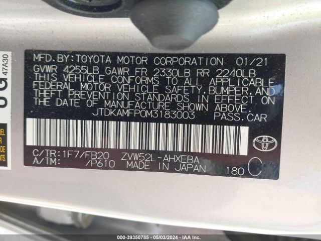 Photo 8 VIN: JTDKAMFP0M3183003 - TOYOTA PRIUS PRIME 