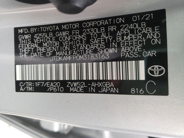 Photo 9 VIN: JTDKAMFP0M3183163 - TOYOTA PRIUS PRIM 