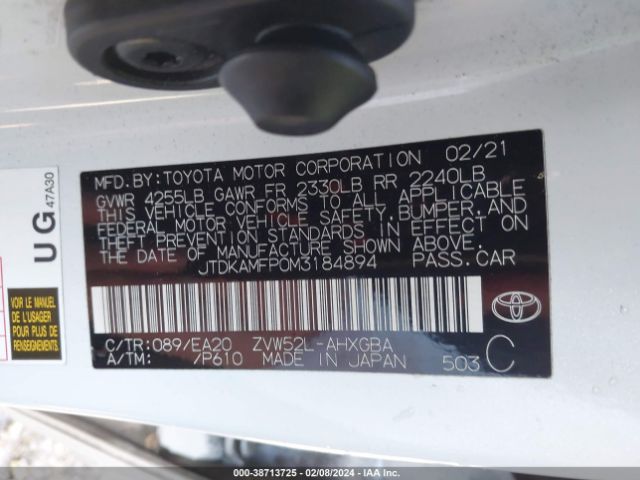 Photo 8 VIN: JTDKAMFP0M3184894 - TOYOTA PRIUS PRIME 