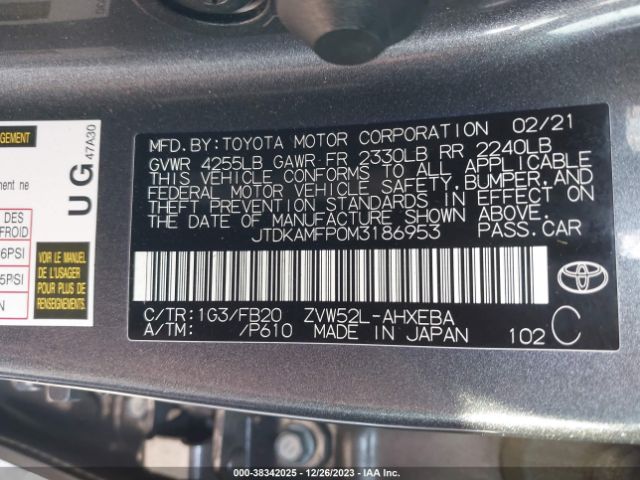 Photo 8 VIN: JTDKAMFP0M3186953 - TOYOTA PRIUS PRIME 