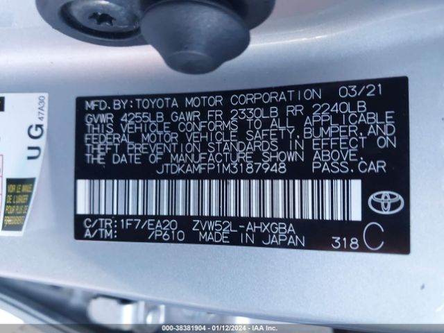 Photo 8 VIN: JTDKAMFP1M3187948 - TOYOTA PRIUS PRIME 