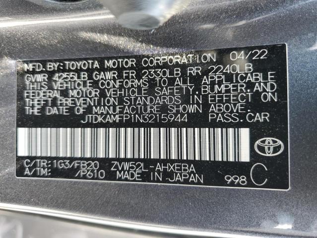 Photo 11 VIN: JTDKAMFP1N3215944 - TOYOTA PRIUS PRIM 