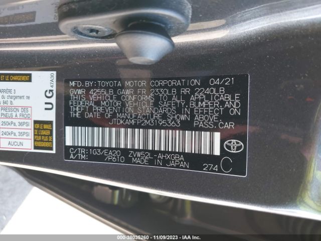 Photo 8 VIN: JTDKAMFP2M3195363 - TOYOTA PRIUS PRIME 