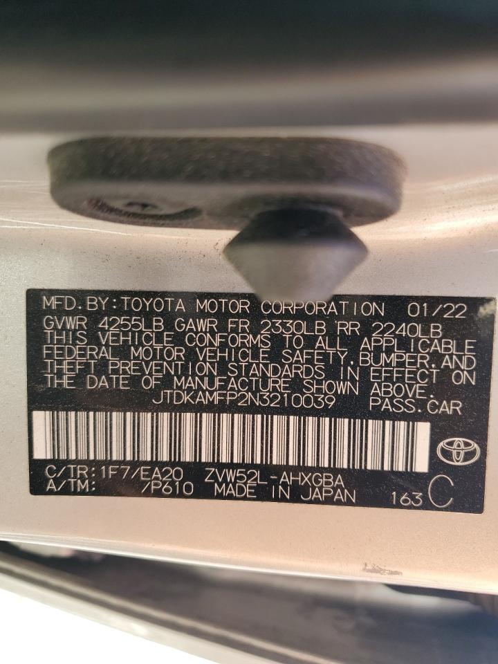 Photo 12 VIN: JTDKAMFP2N3210039 - TOYOTA PRIUS 