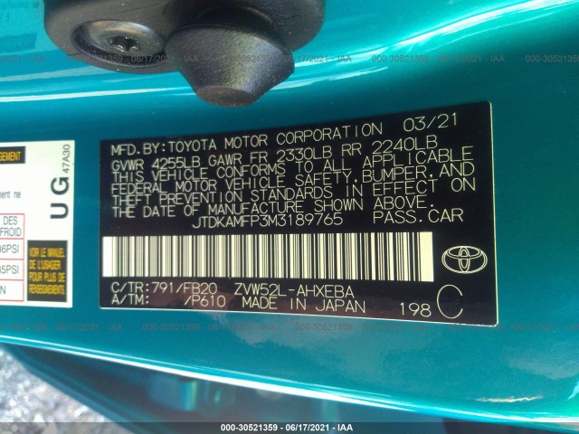 Photo 8 VIN: JTDKAMFP3M3189765 - TOYOTA PRIUS PRIME 