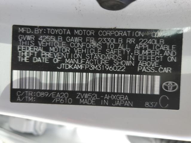 Photo 11 VIN: JTDKAMFP3M3196022 - TOYOTA PRIUS PRIM 