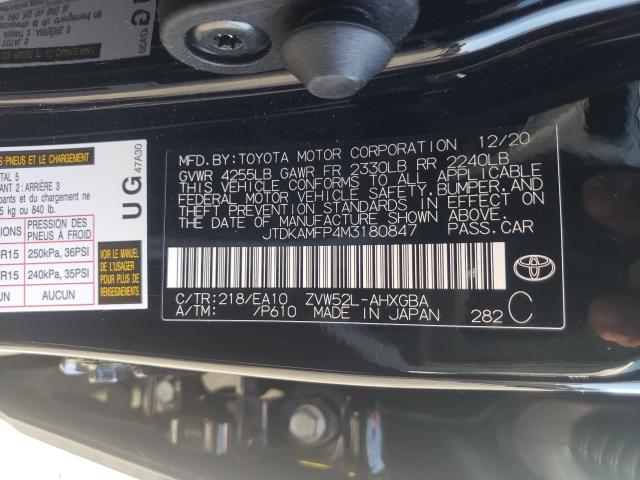 Photo 9 VIN: JTDKAMFP4M3180847 - TOYOTA PRIUS PRIM 