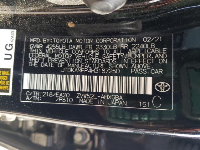 Photo 12 VIN: JTDKAMFP4M3187250 - TOYOTA PRIUS PRIM 