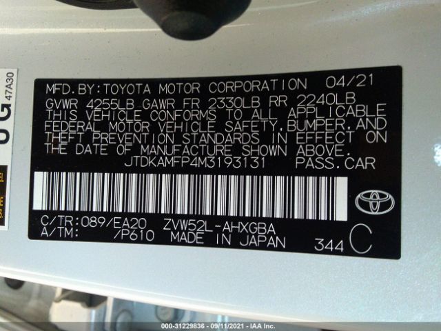 Photo 8 VIN: JTDKAMFP4M3193131 - TOYOTA PRIUS PRIME 