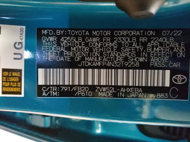 Photo 11 VIN: JTDKAMFP4N3219258 - TOYOTA PRIUS PRIM 