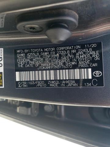 Photo 12 VIN: JTDKAMFP7M3176372 - TOYOTA PRIUS PRIM 