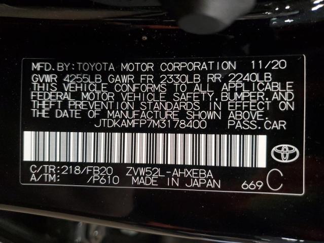 Photo 11 VIN: JTDKAMFP7M3178400 - TOYOTA PRIUS PRIM 