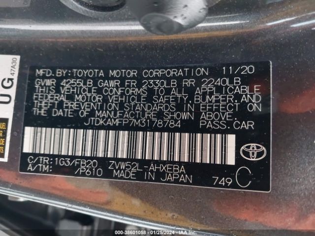 Photo 8 VIN: JTDKAMFP7M3178784 - TOYOTA PRIUS PRIME 